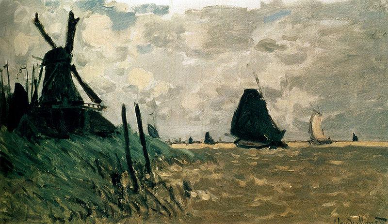 Claude Monet A Windmill Near Zaandam China oil painting art